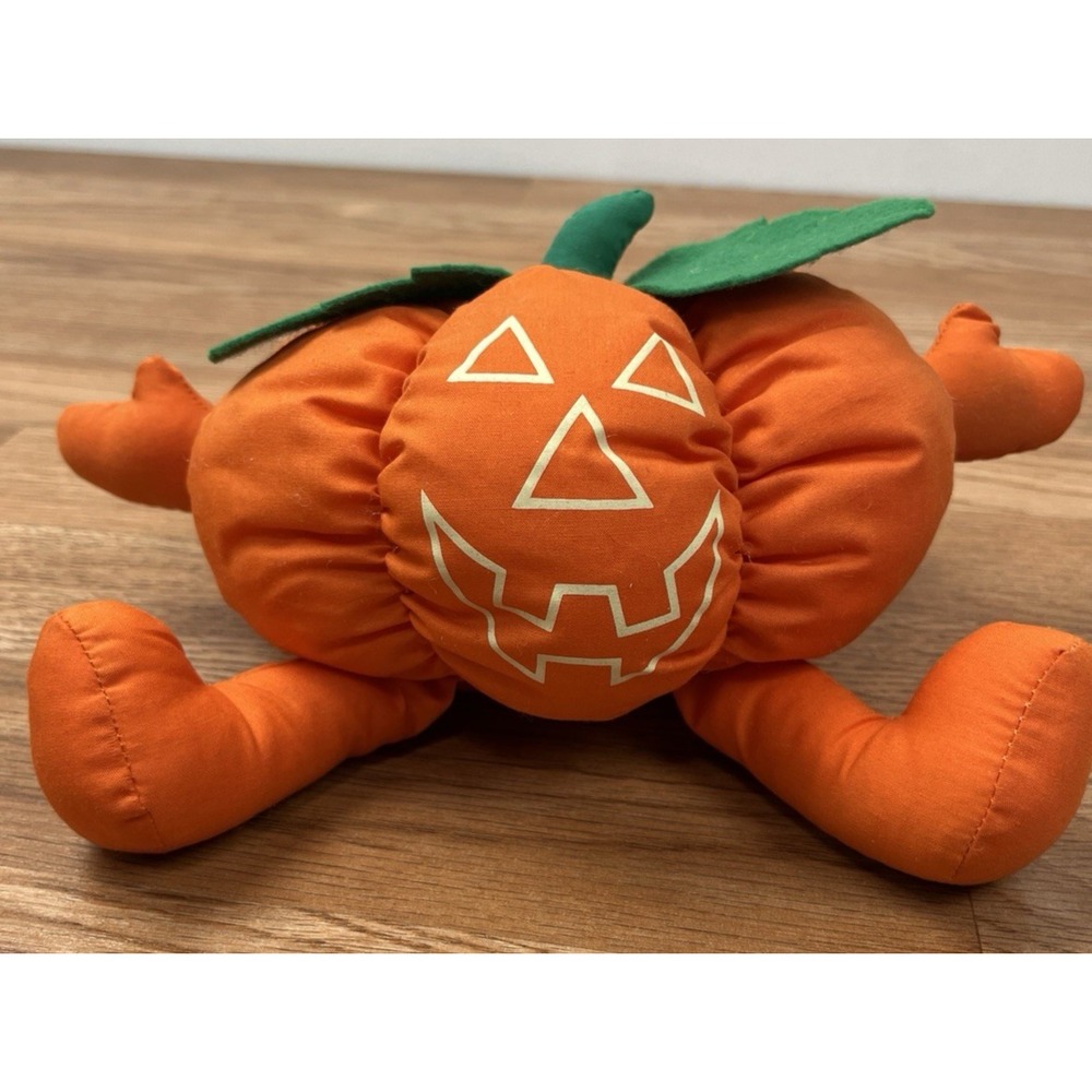 Vintage Papel Jack Plush Pumpkin Jack O Lantern Glow in the Dark Face